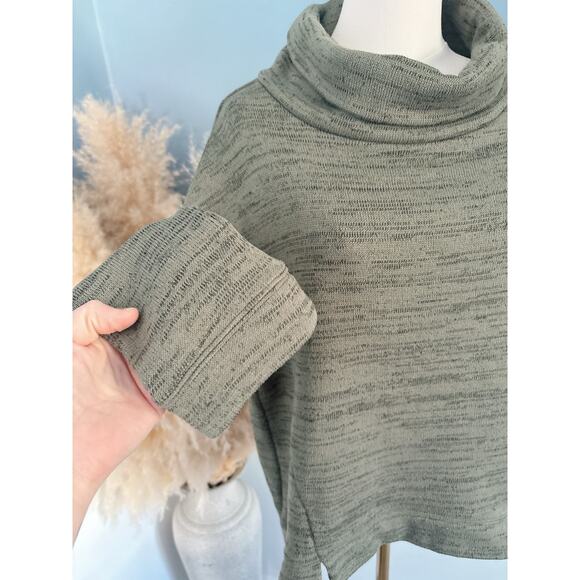 Anthro Saturday Sunday Fleece Cowl Neck Sweatshirt Small Space Dye Pullover - Picture 5 of 11